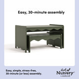 Casablanca olive table and bench set easy assembly callout