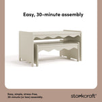 Casablanca frosted oat bench and table set assembly callout