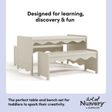 Casablanca frosted oat table and bench set design callout