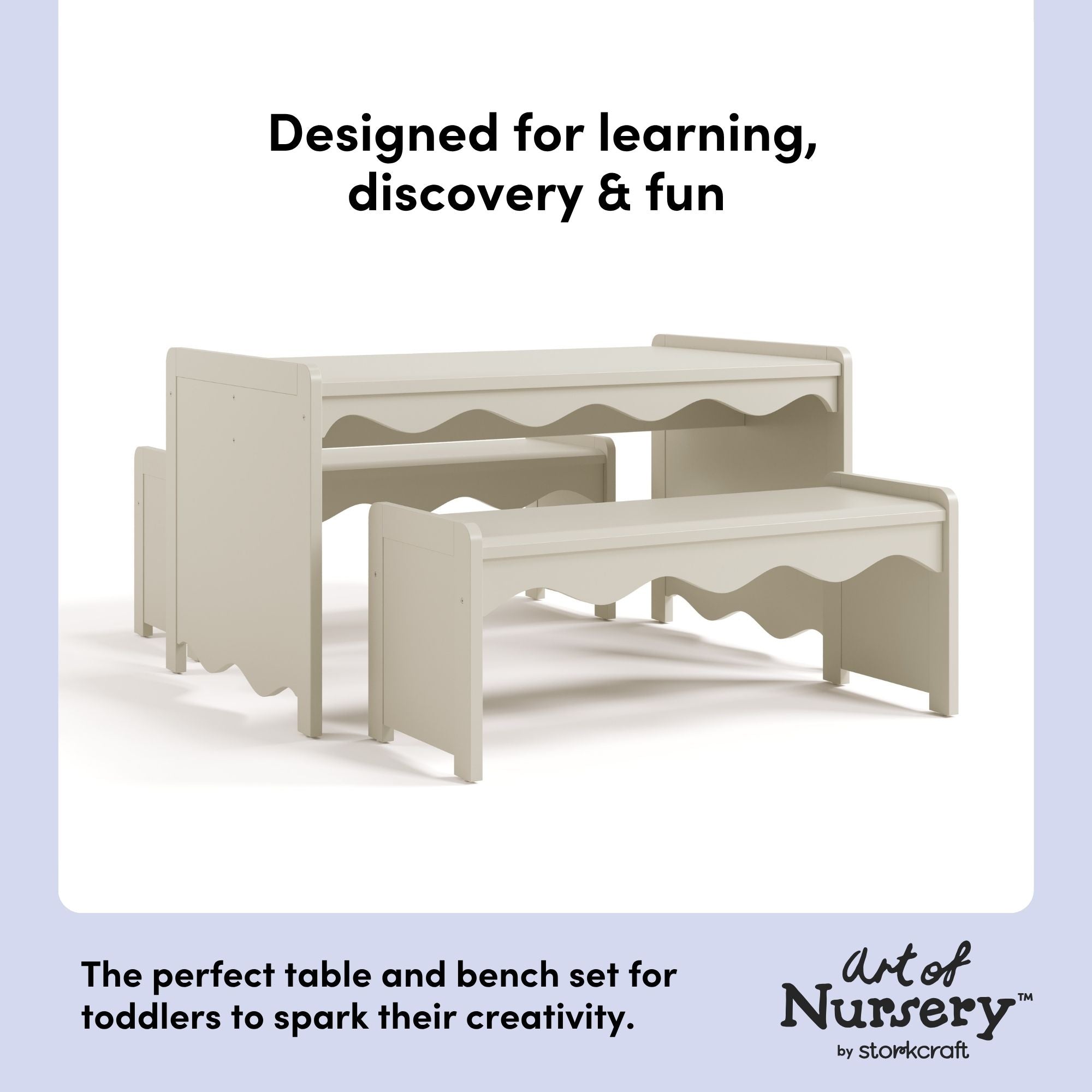 Casablanca frosted oat table and bench set design callout