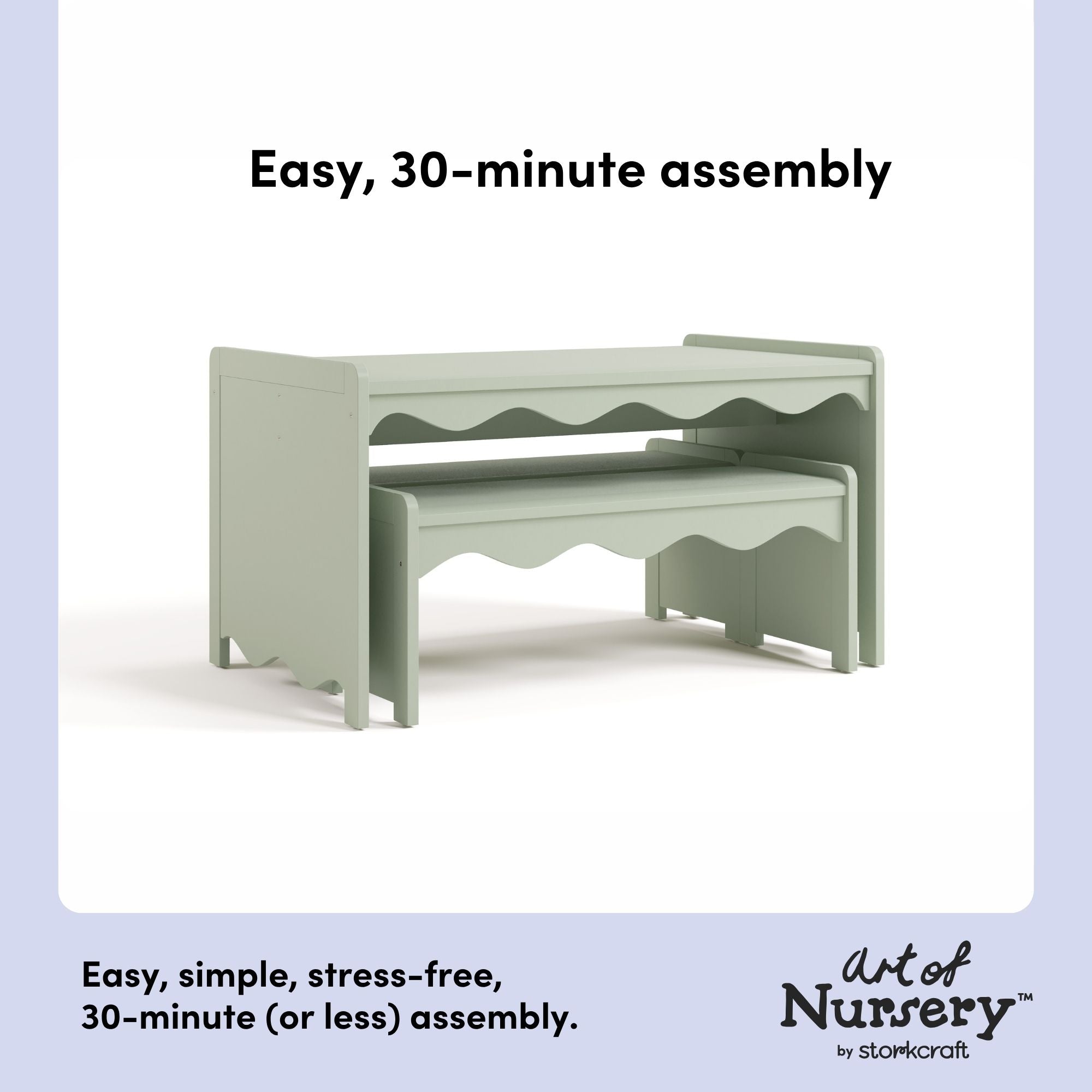 Casablanca sage table and bench set easy assembly callout