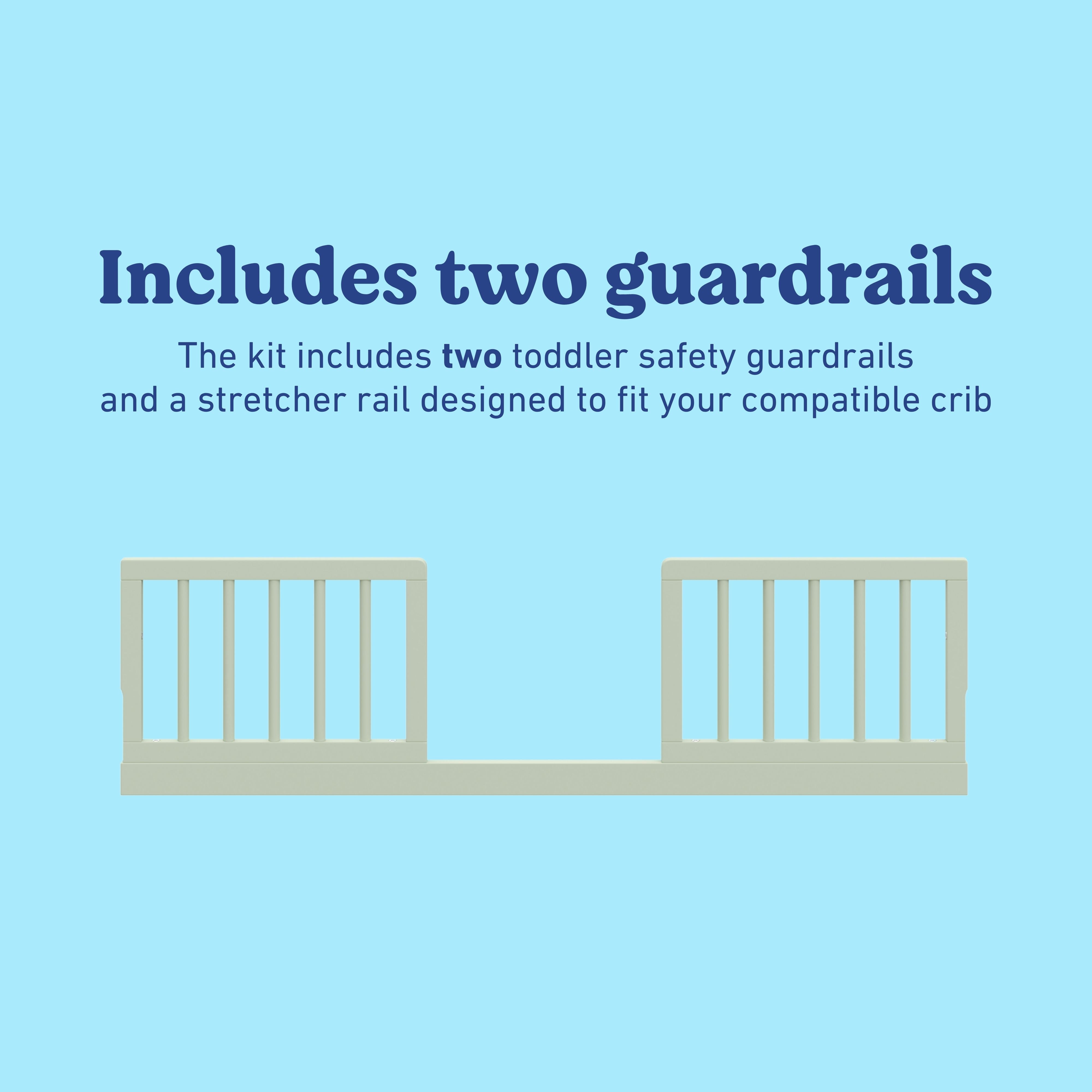 Storkcraft and Graco Universal Toddler Guardrail Kit (Dowels) in Sage