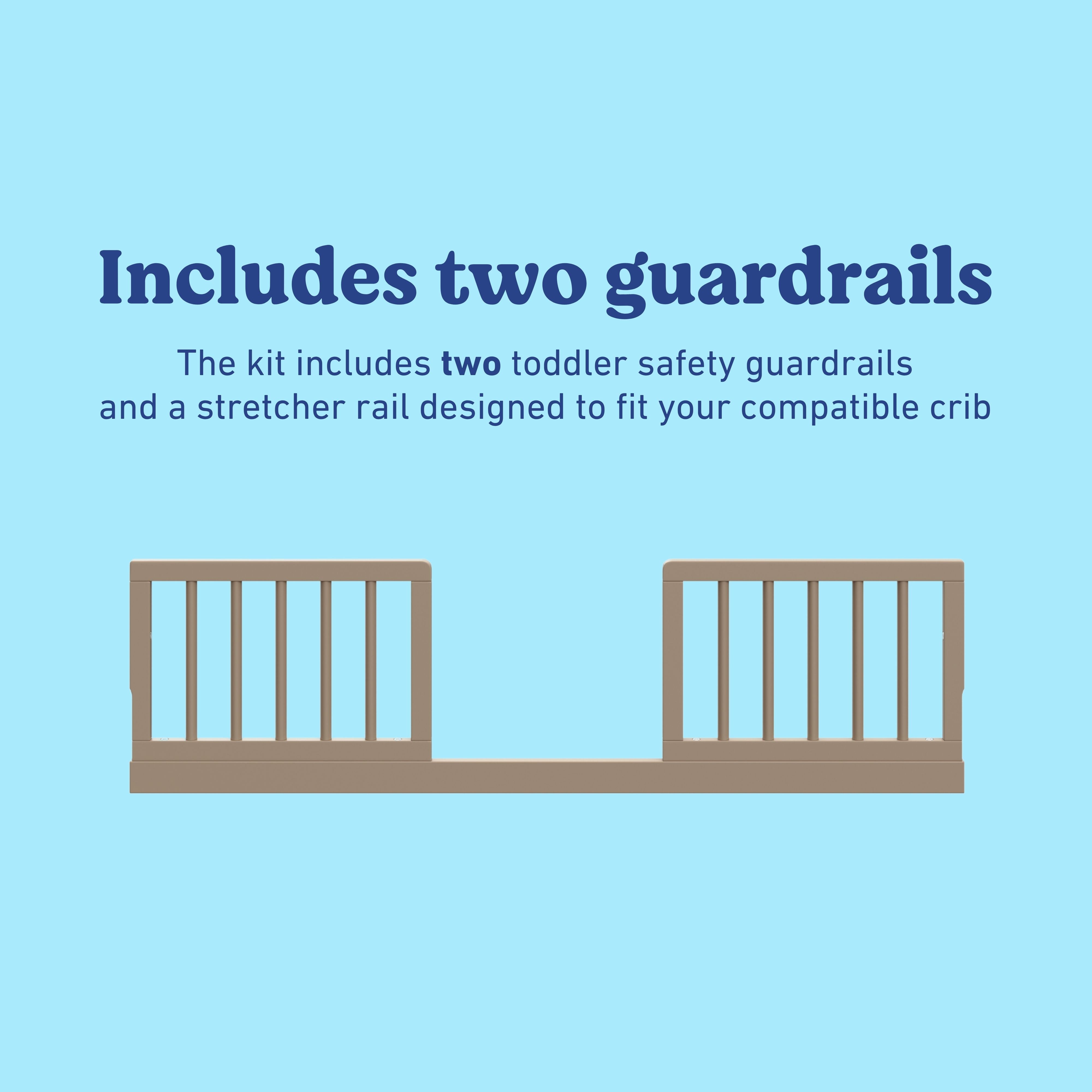 Storkcraft & Graco Universal Toddler Safety Guardrail Kit (Dowels) in Taupe
