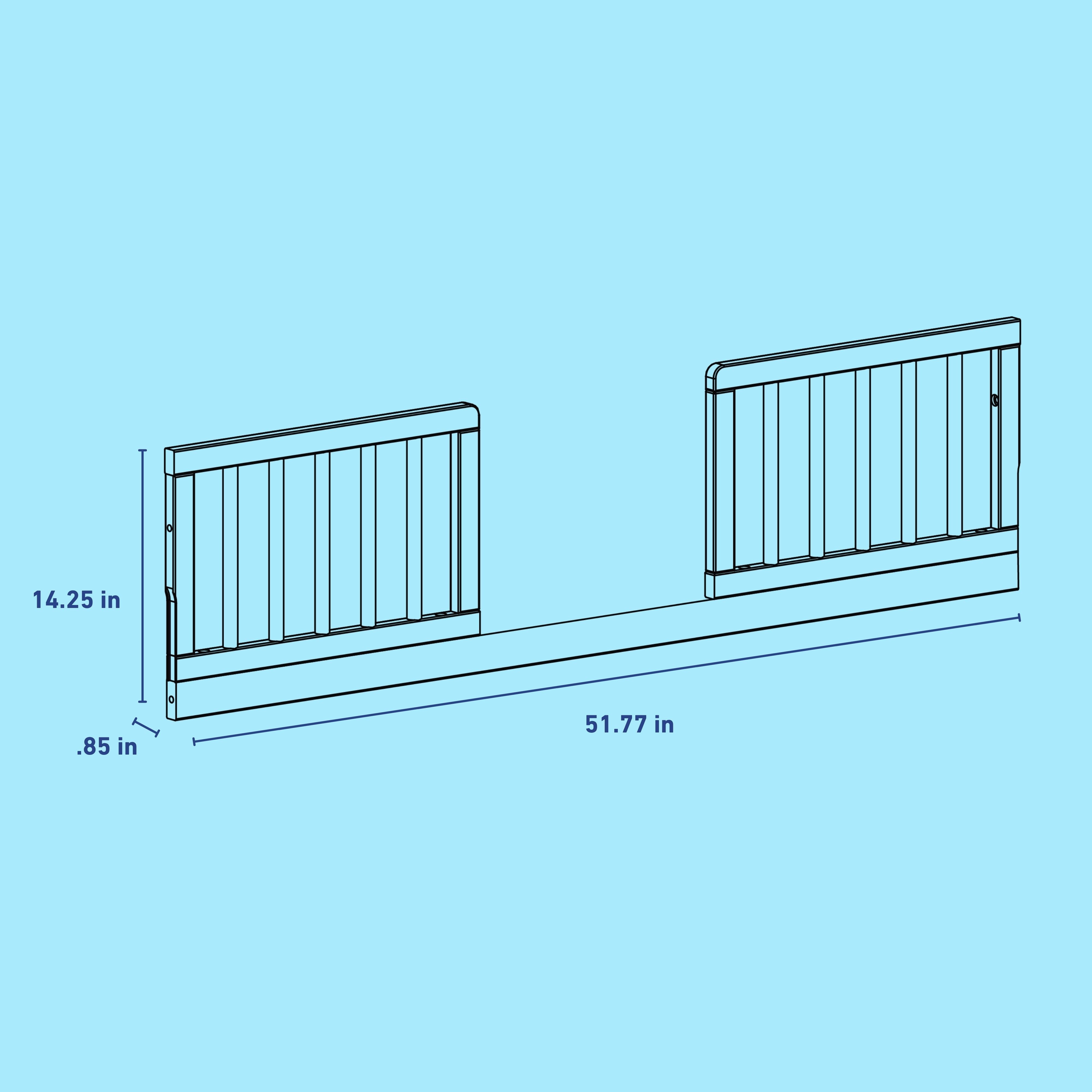 Storkcraft and Graco Universal Toddler Guardrail Kit Dimension Image