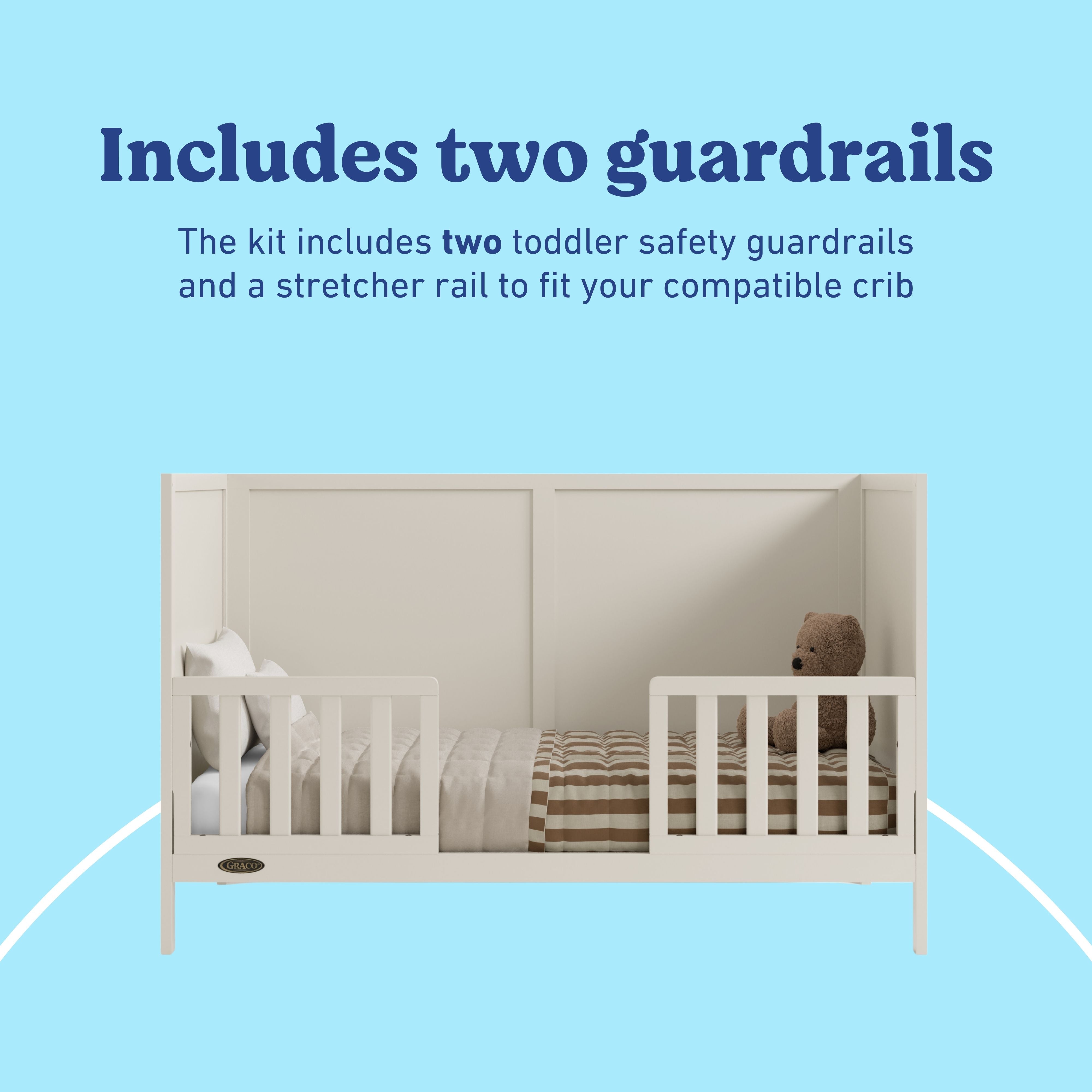 Graco Universal Toddler Safety Guardrail Kit (Slats) in Frosted Oat