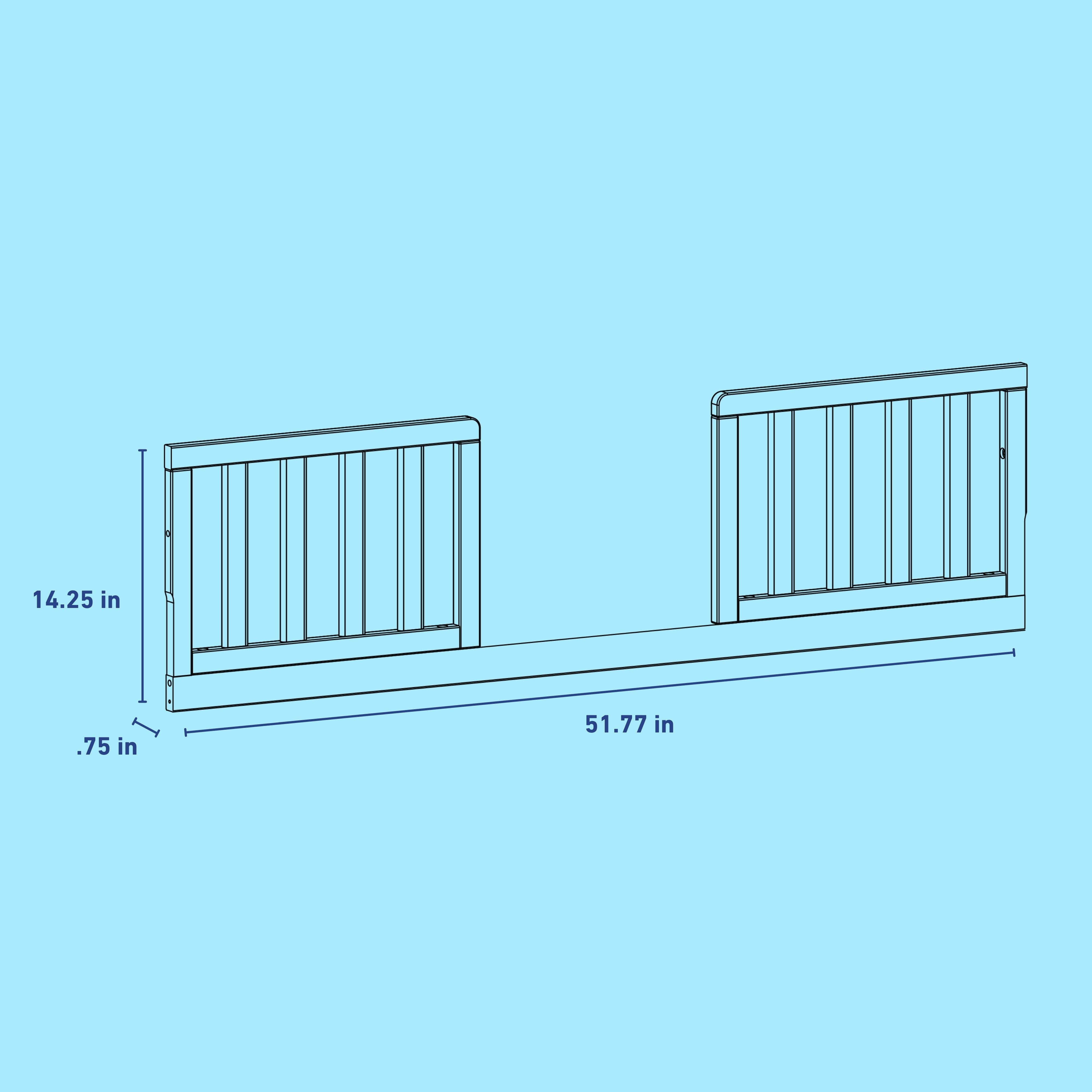 Graco Universal Toddler Safety Guardrail Kit (Slats) Dimensions