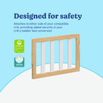 Graco natural with white toddler safety guardrail (slats) certifications callout