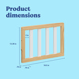 Graco natural with white toddler safety guardrail (slats) with dimensions