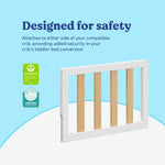 Graco white with natural toddler safety guardrail (slats) certifications callout