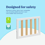 Graco white with natural toddler safety guardrail (slats) certifications callout