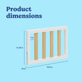 Graco white with natural toddler safety guardrail (slats) with dimensions