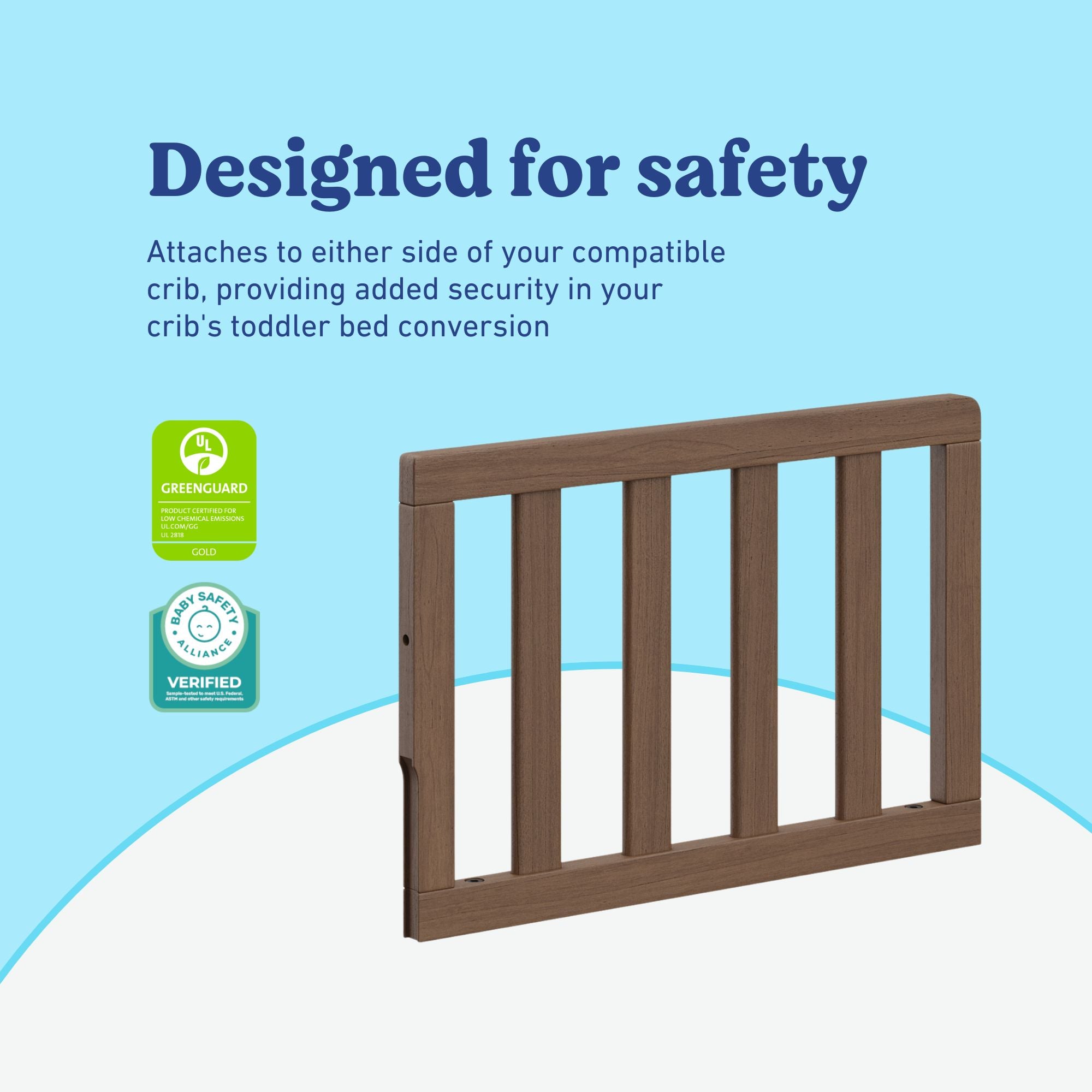 Graco hazelnut toddler safety guardrail (slats) certifications callout