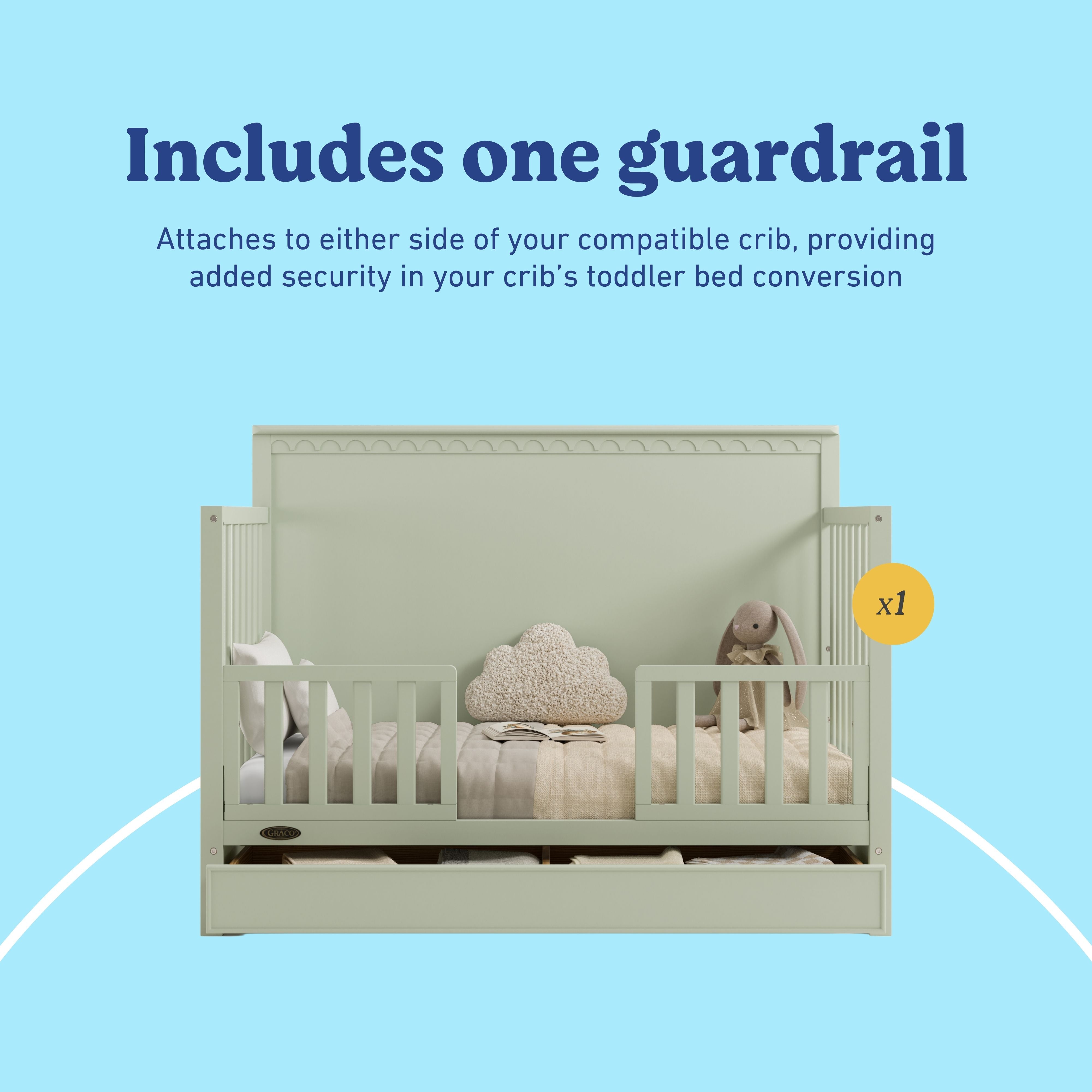 Graco Universal Toddler Guardrail (Slats) in Sage