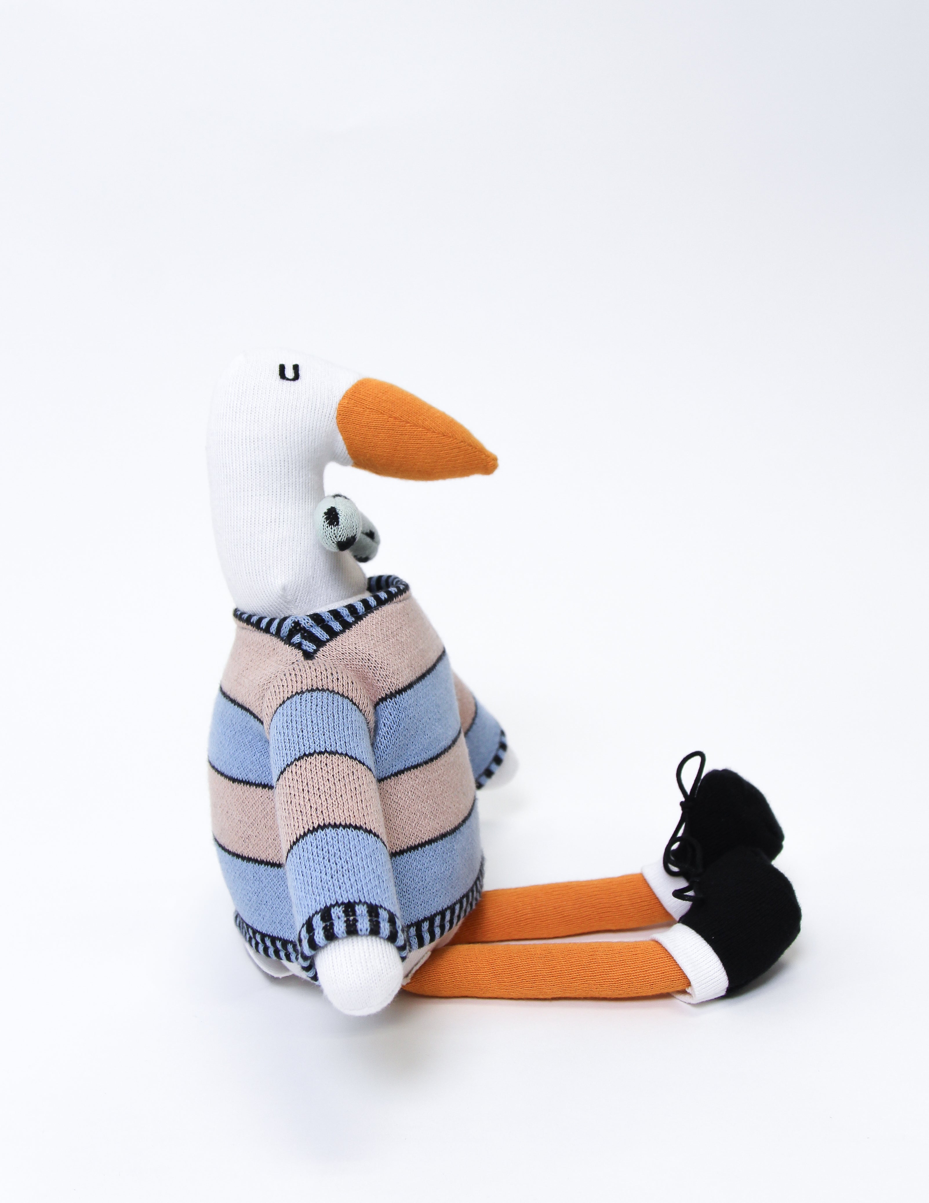 AJ the Stork Plush Toy Right Angle Image