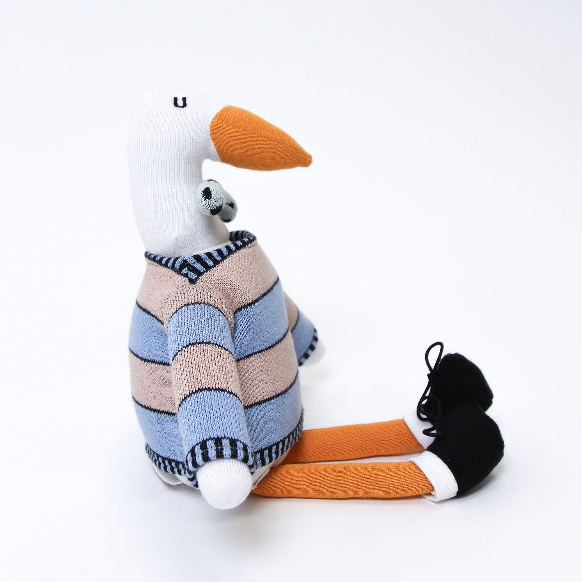 AJ the Stork Plush Toy Right Angle Image
