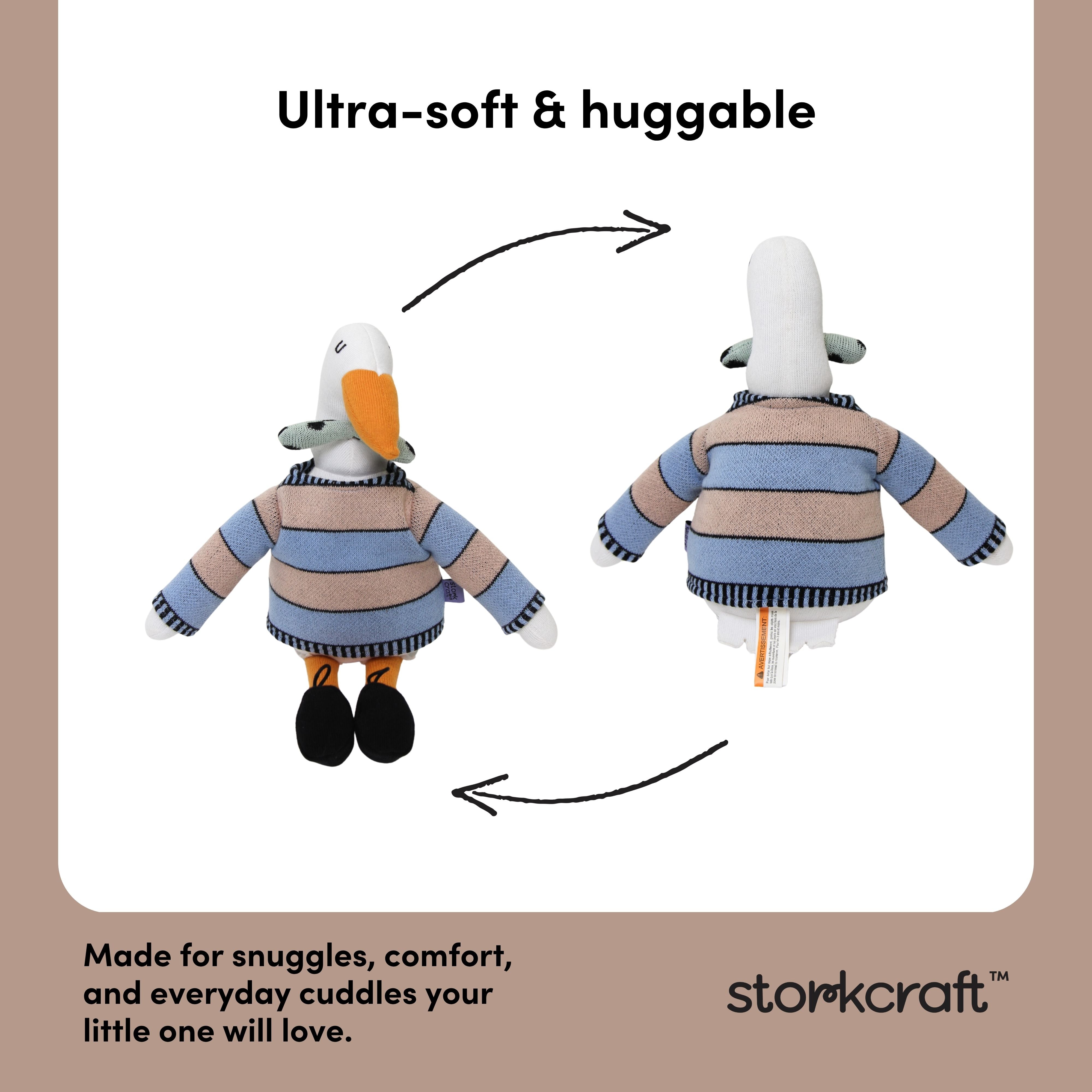 AJ the Stork Plush Toy Callout Image
