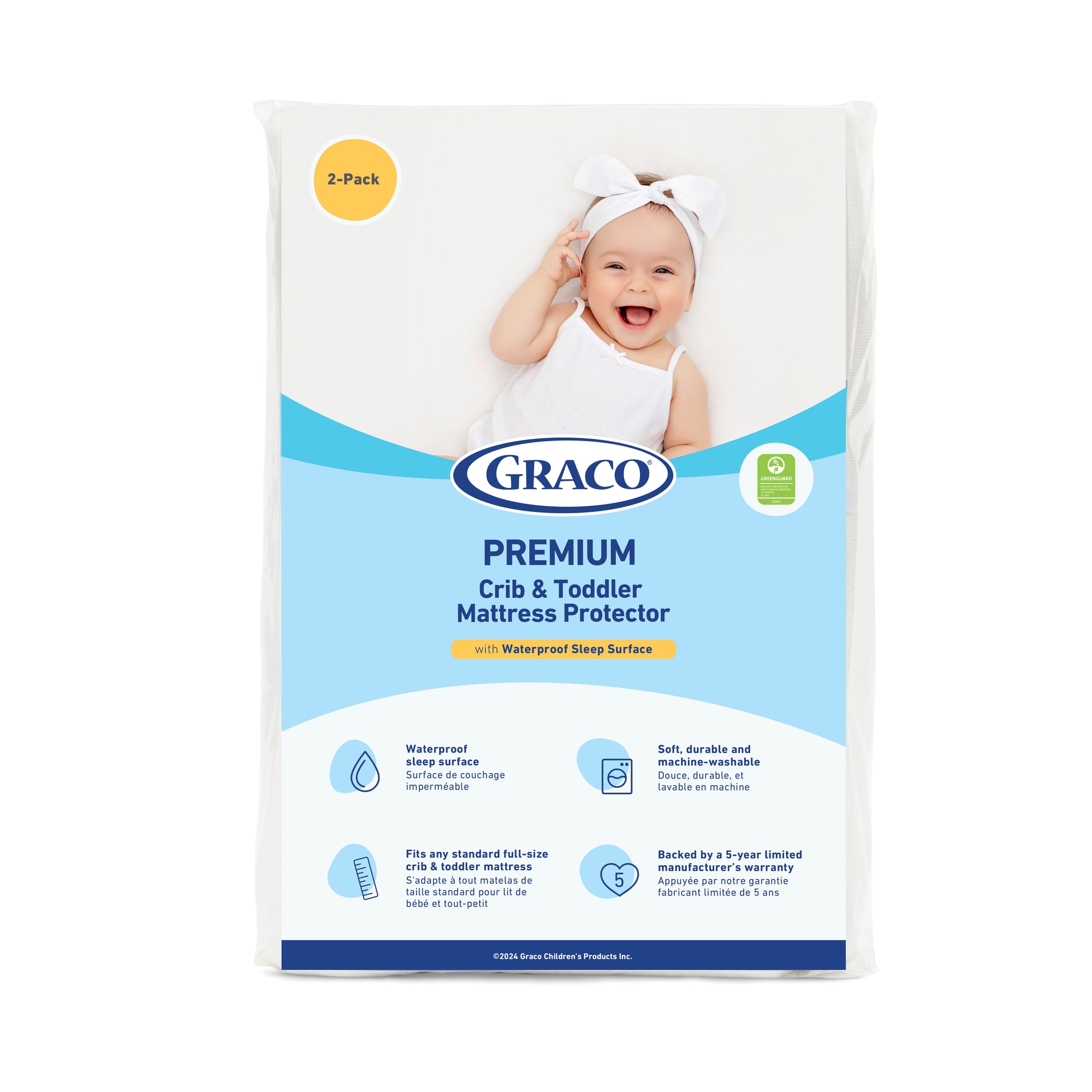Graco Premium Waterproof Crib and Toddler Mattress Protector Storkcraft