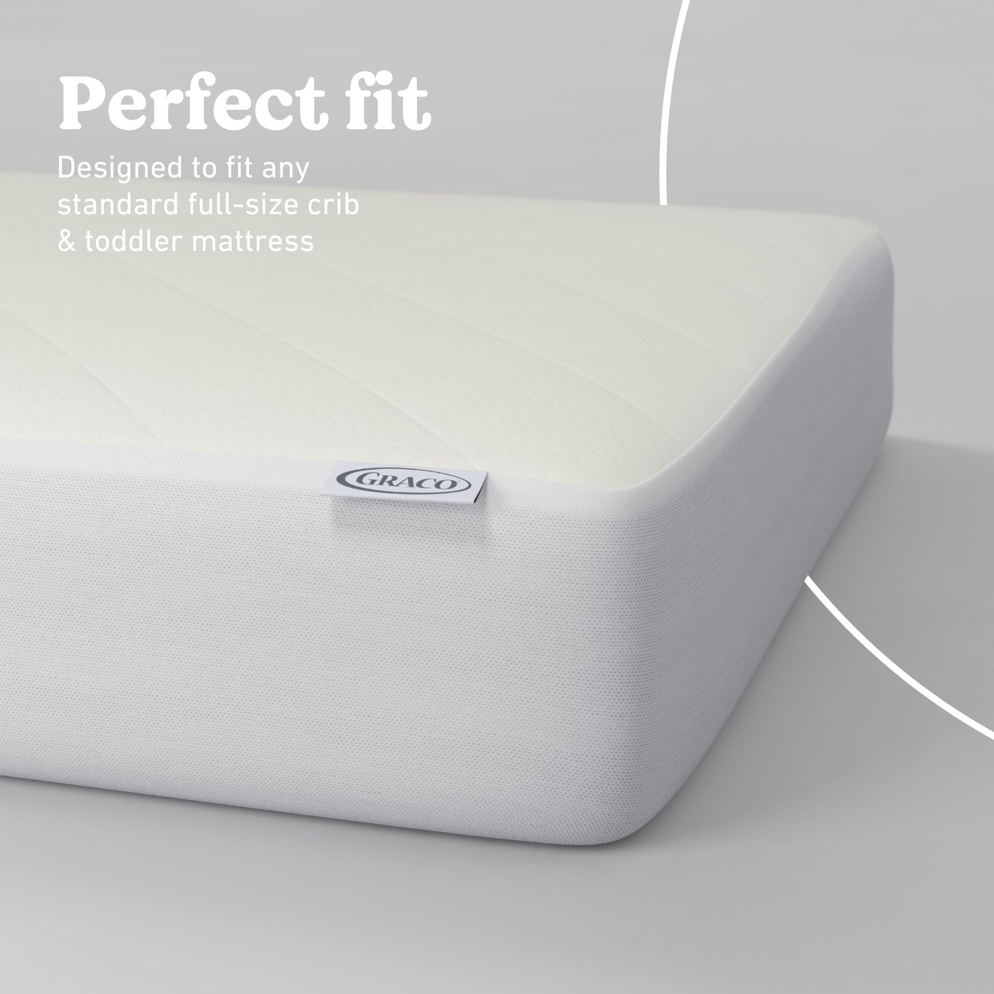 graco premium waterproof crib and toddler mattress protector perfect fit callout