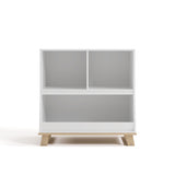 storkcraft modern convertible changing table white with driftwood without topper front view