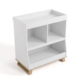 storkcraft modern convertible changing table white with driftwood top view