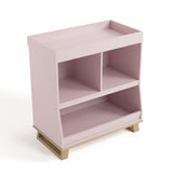 storkcraft modern convertible changing table blush with driftwood top view