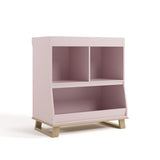 storkcraft modern convertible changing table blush with driftwood angle view