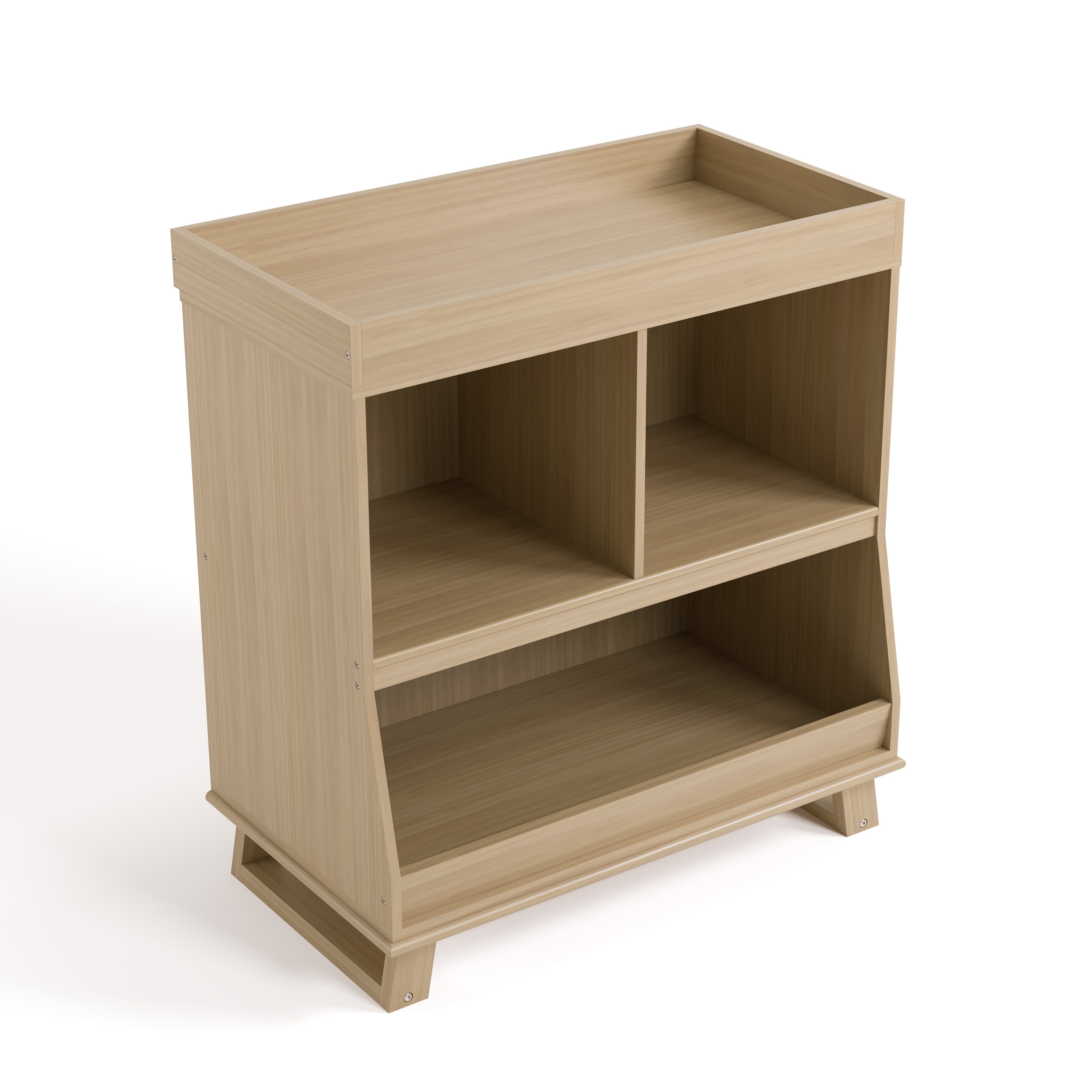 storkcraft modern convertible changing table driftwood top view