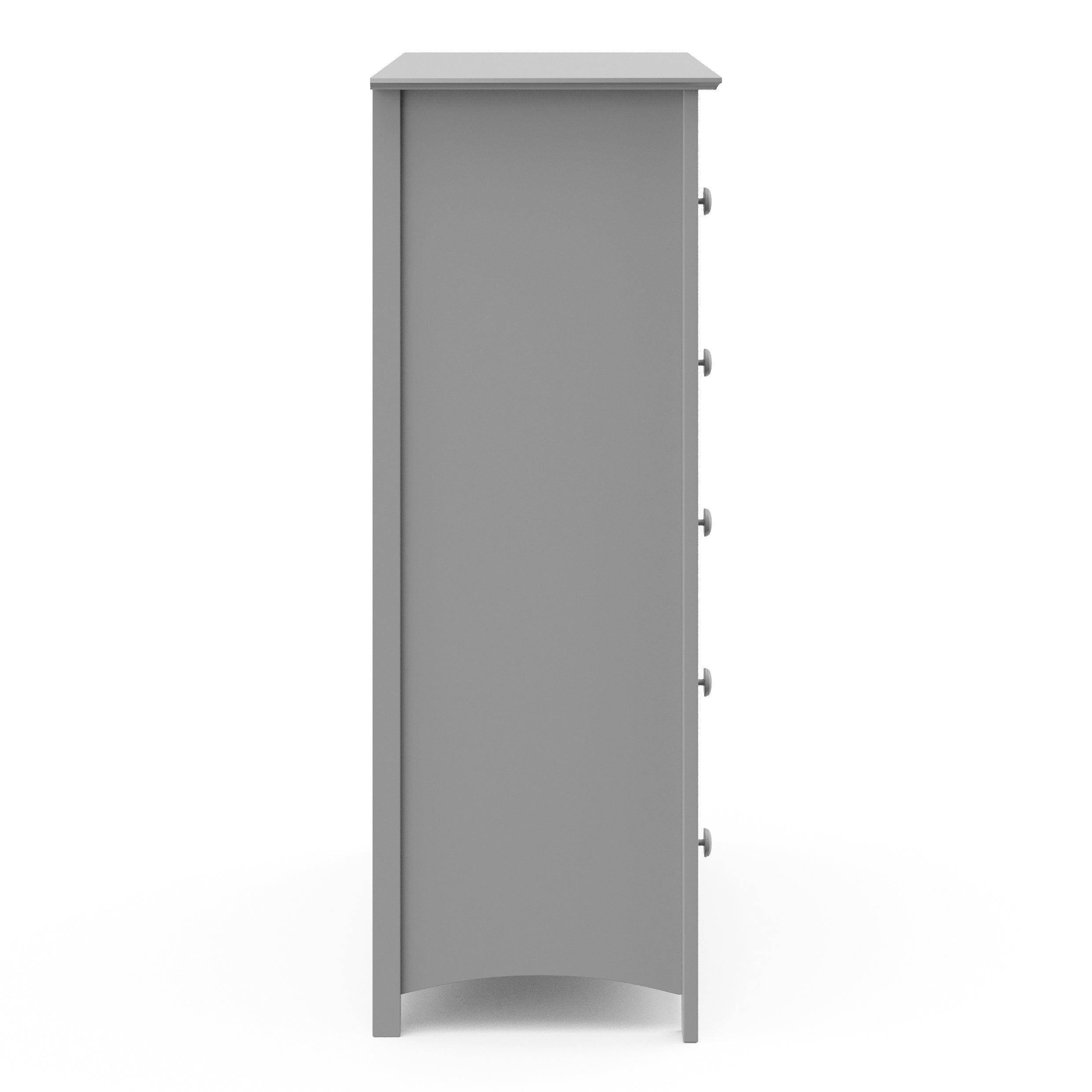 Kenton pebble gray 5 drawer dresser side view