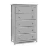 Kenton pebble gray 5 drawer dresser angle view