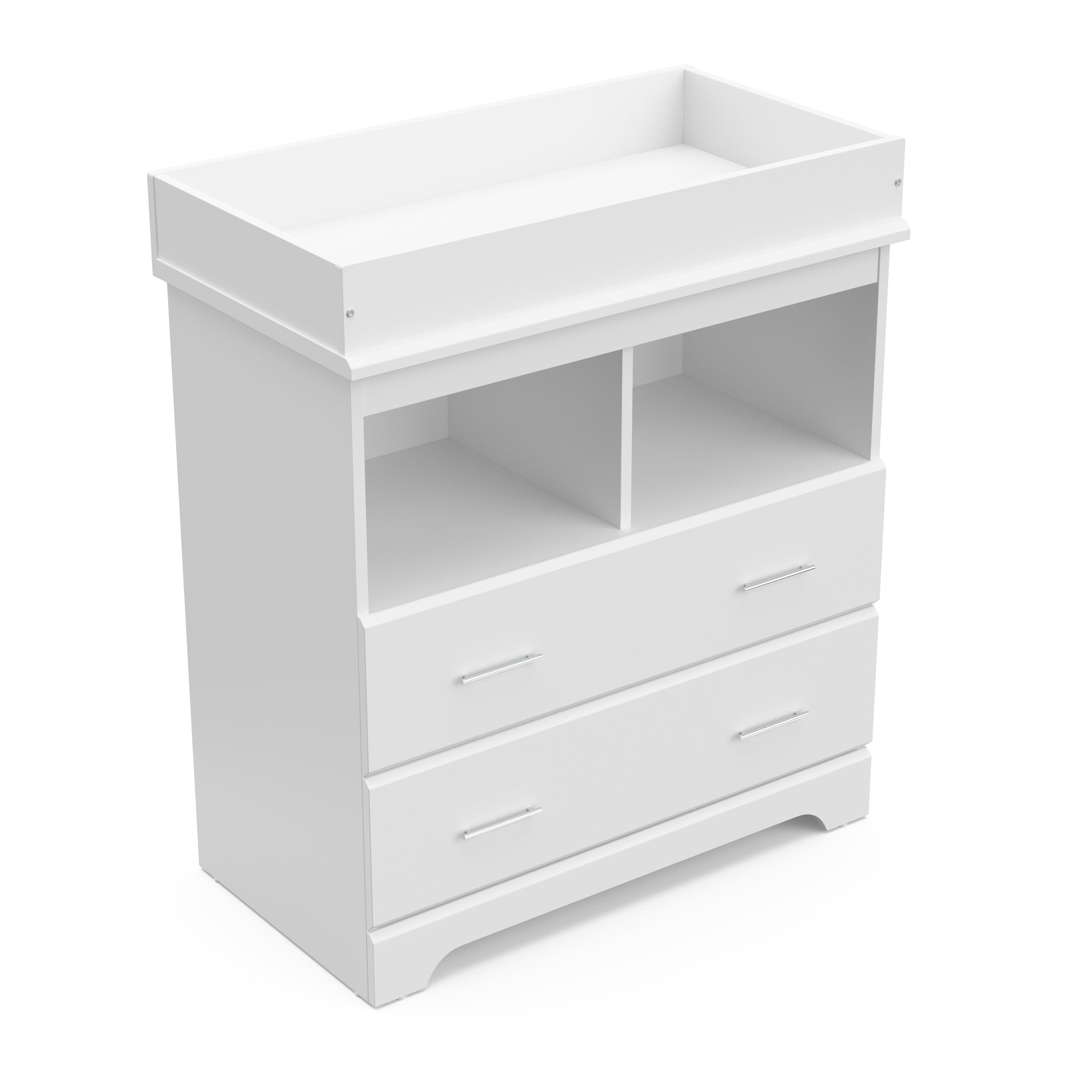 white 2-drawer chest with changing topper