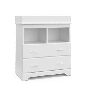 white 2 drawer chest with changing topper