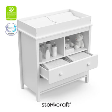 storkcraft modern 2 drawer changing table dresser Alpine 2 Drawer Chest with Removable Changing Topper