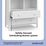 alpine white 2 drawer changing chest interlocking drawer callout