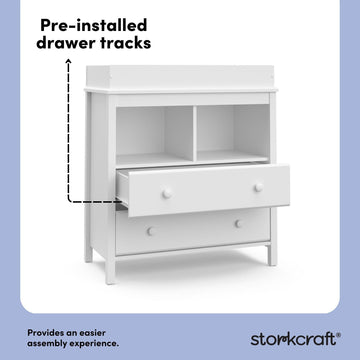 storkcraft modern 2 drawer changing table dresser Alpine 2 Drawer Chest with Removable Changing Topper