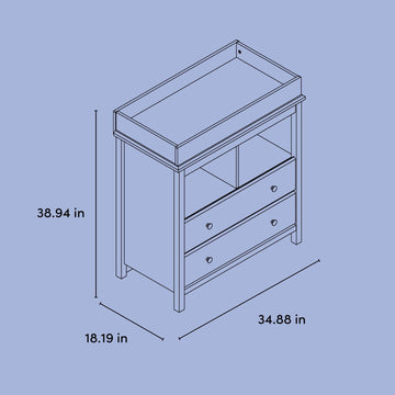 storkcraft modern 2 drawer changing table dresser Alpine 2 Drawer Chest with Removable Changing Topper