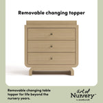 Santorini driftwood 3 drawer chest with changing topper removable topper callout
