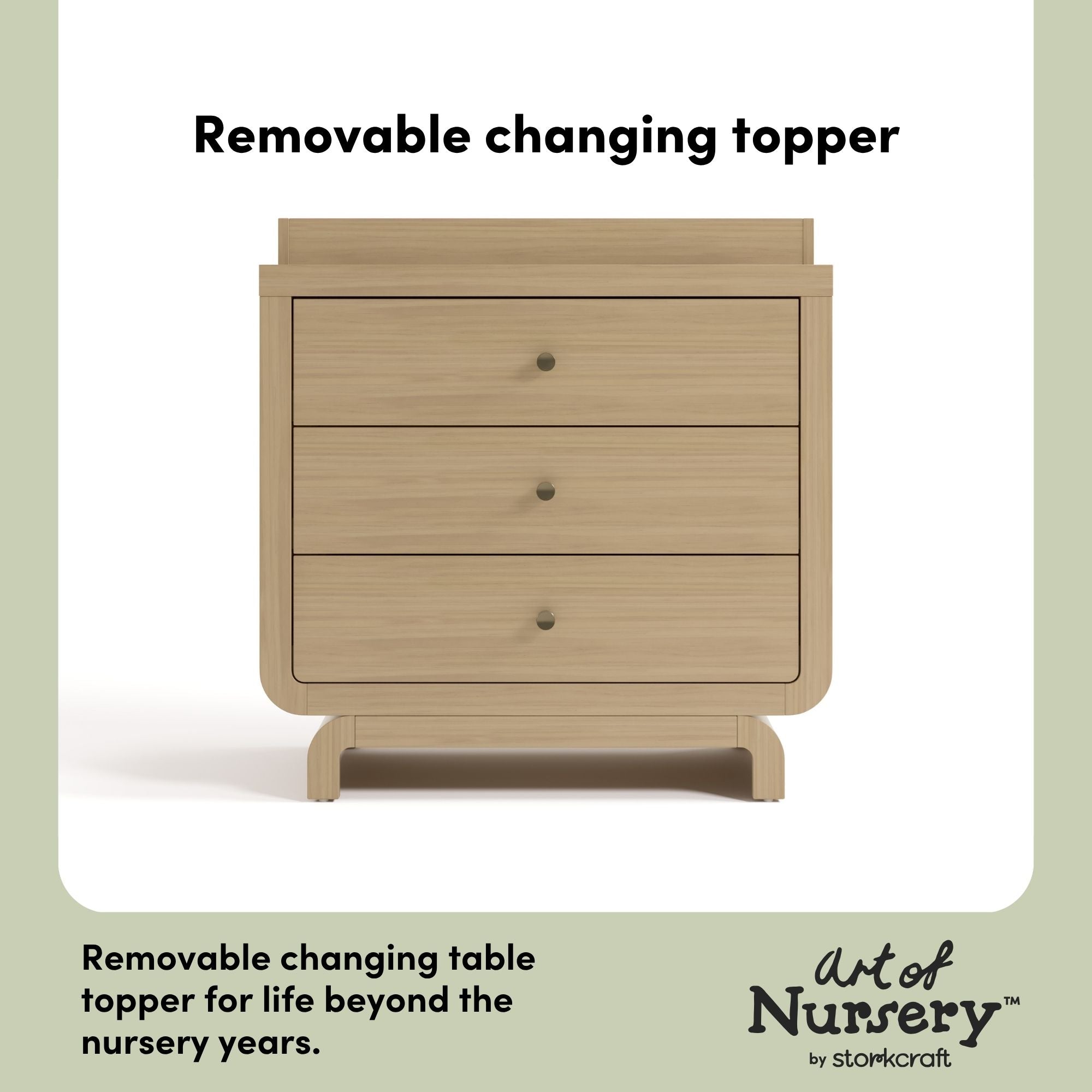 Santorini driftwood 3 drawer chest with changing topper removable topper callout