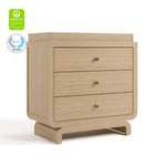 Santorini driftwood 3 drawer chest with changing topper with GGG and PTPA logos on top left