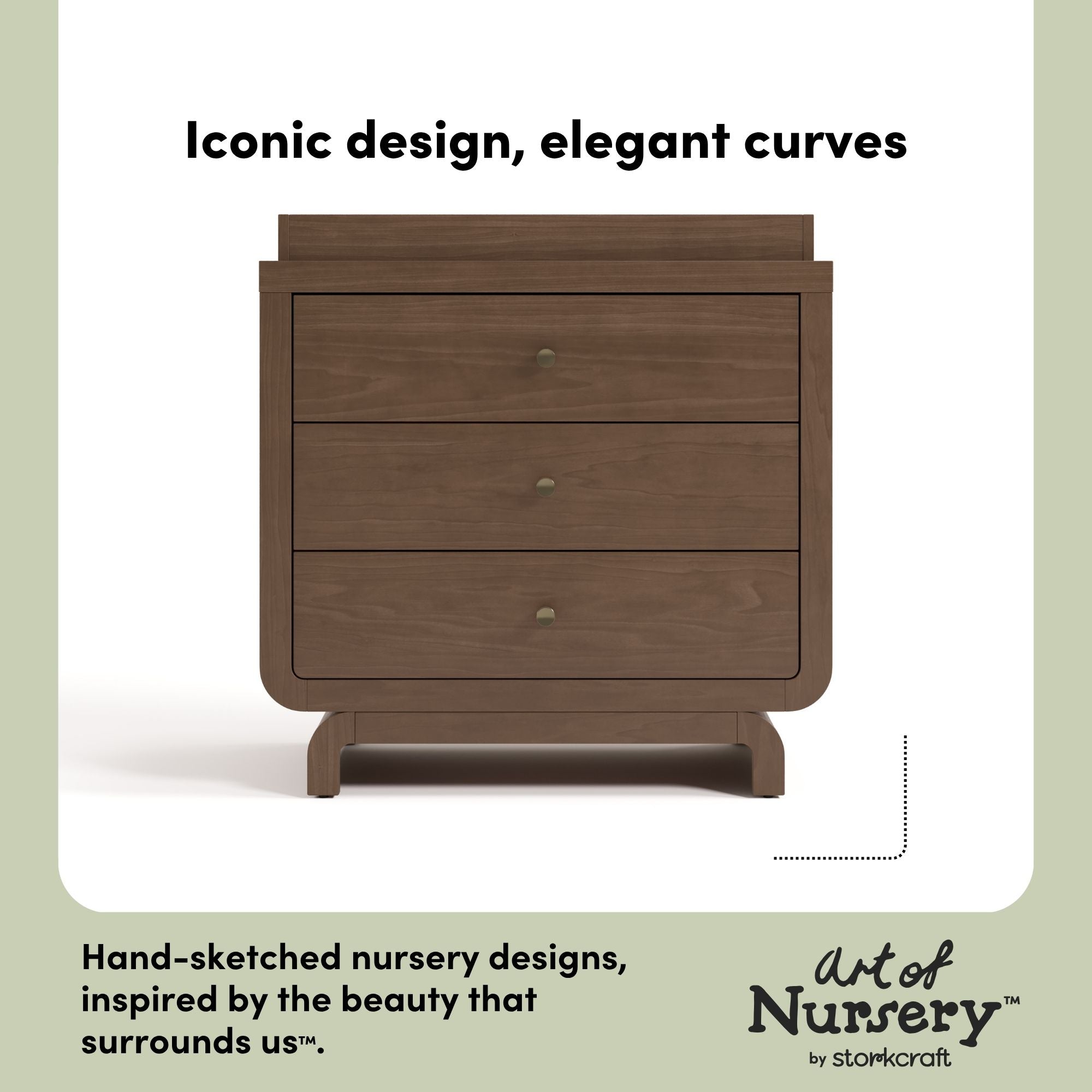 Santorini hazelnut 3 drawer chest with changing topper style callout
