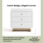 Santorini white with driftwood 3 drawer chest with changing topper style callout