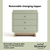 Santorini sage with driftwood 3 drawer chest with changing topper removable topper callout