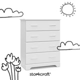 Brookside white 4 drawer dresser with black doodles overlaid on image