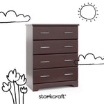 Brookside espresso 4 drawer dresser with black doodles overlaid on image