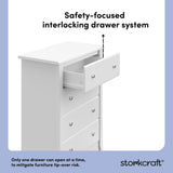 Crescent white 4 drawer dresser interlocking drawers callout