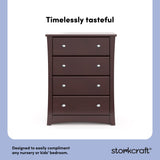 Crescent espresso 4 drawer dresser style callout