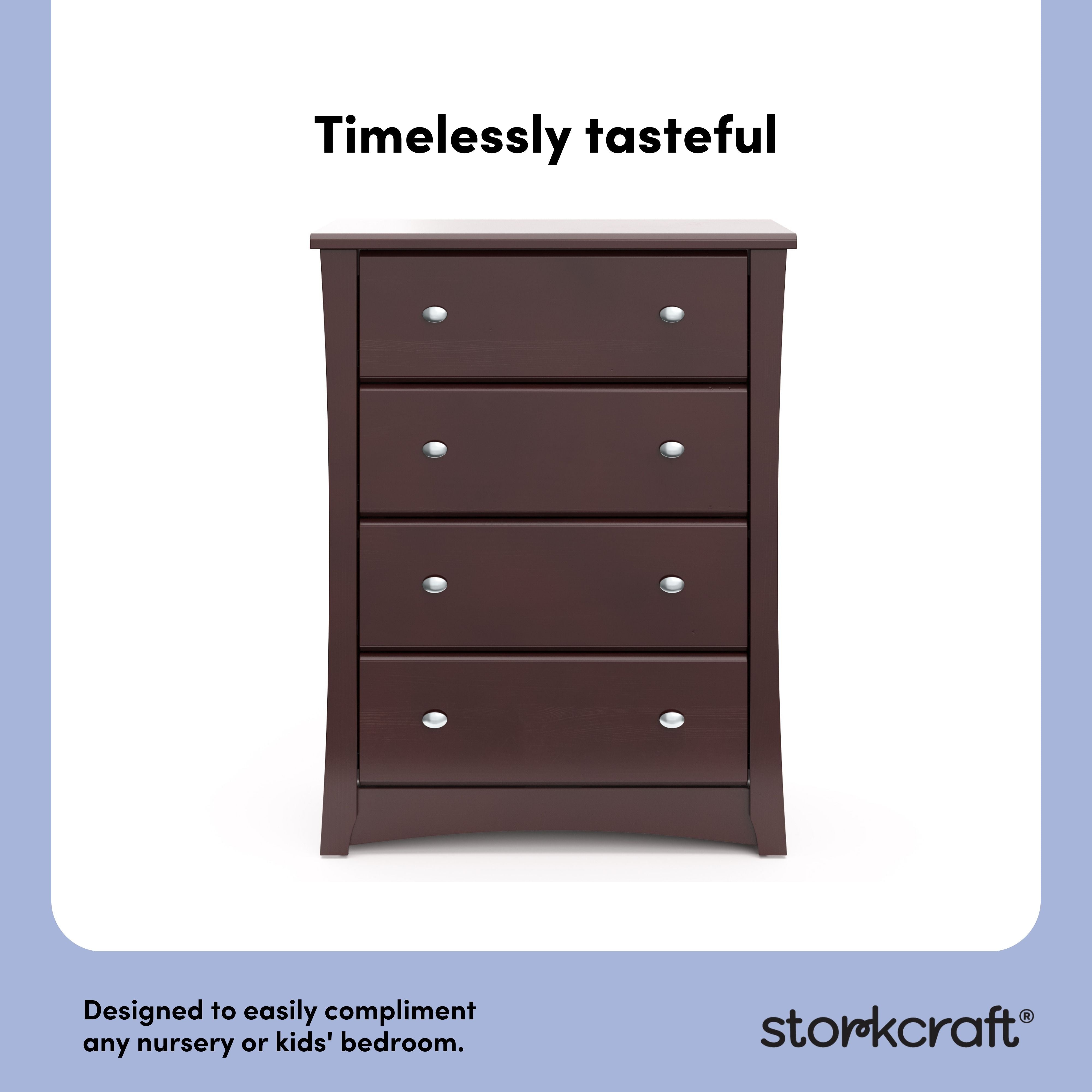 Crescent espresso 4 drawer dresser style callout