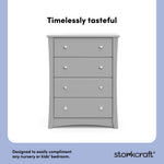 Crescent pebble gray 4 drawer dresser style callout