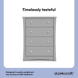 Crescent pebble gray 4 drawer dresser style callout