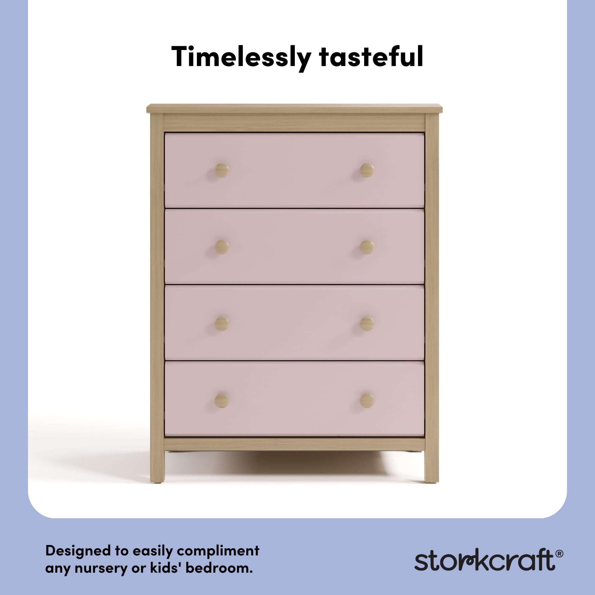 alpine driftwood with blush 4 drawer dresser style callout
