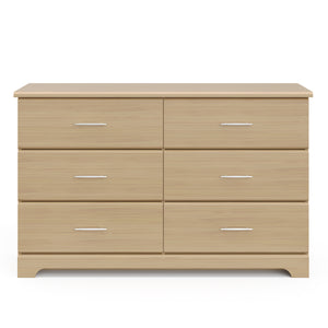 Front view of Driftwood 6 drawer dresser